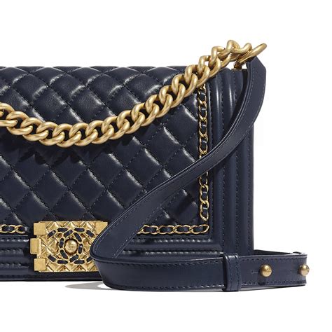 small boy chanel handbag navy blue|BOY CHANEL .